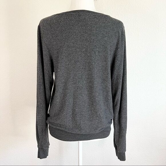 Wildfox Gray Fierce Female Brushed Knit Fleece Pullover Sweatshirt Small - Picture 4 of 7